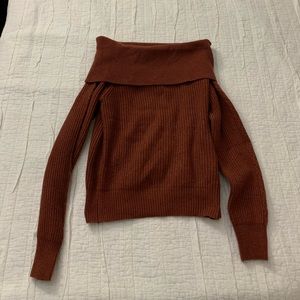 Deep maroon red off the shoulder sweater never worn.